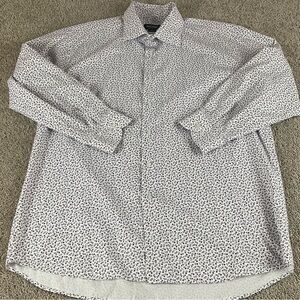 St. Croix Shirt Mens XXL Blue Purple Floral Work Office Preppy Italy AA12